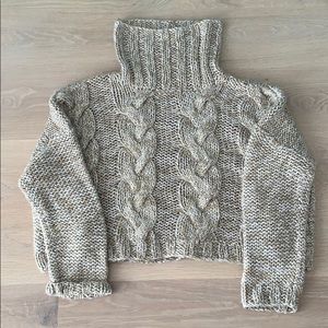 Moon River Chunky Cable Knit Turtleneck